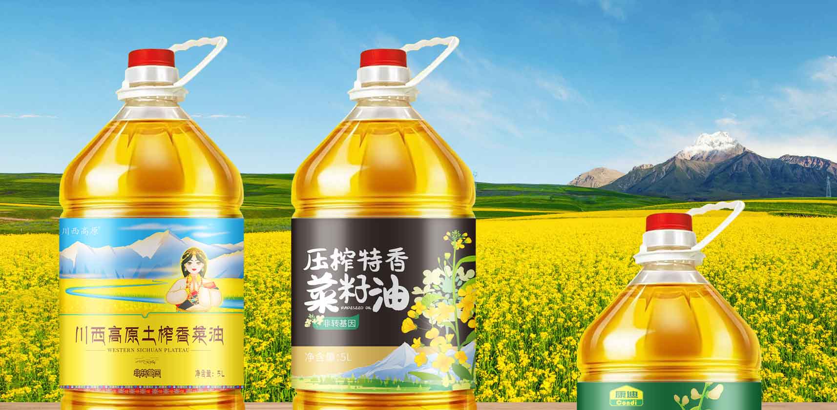 川西高原菜籽油包裝設(shè)計，菜油包裝設(shè)計